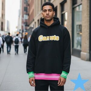 Anwar Carrots Brisk Mens Black Hoodie Sweatshirt Long Sleeve Pocket Pullover L